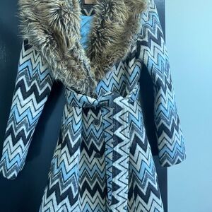 Powder River Panhandle slim coat with faux fur collar.